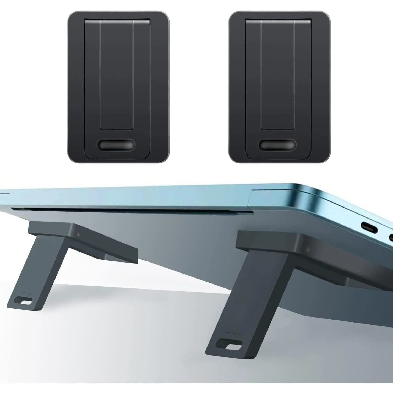 2-in-1 Mini Laptop Holder, Portable Notebook Stand with Cooling &  Design, Black