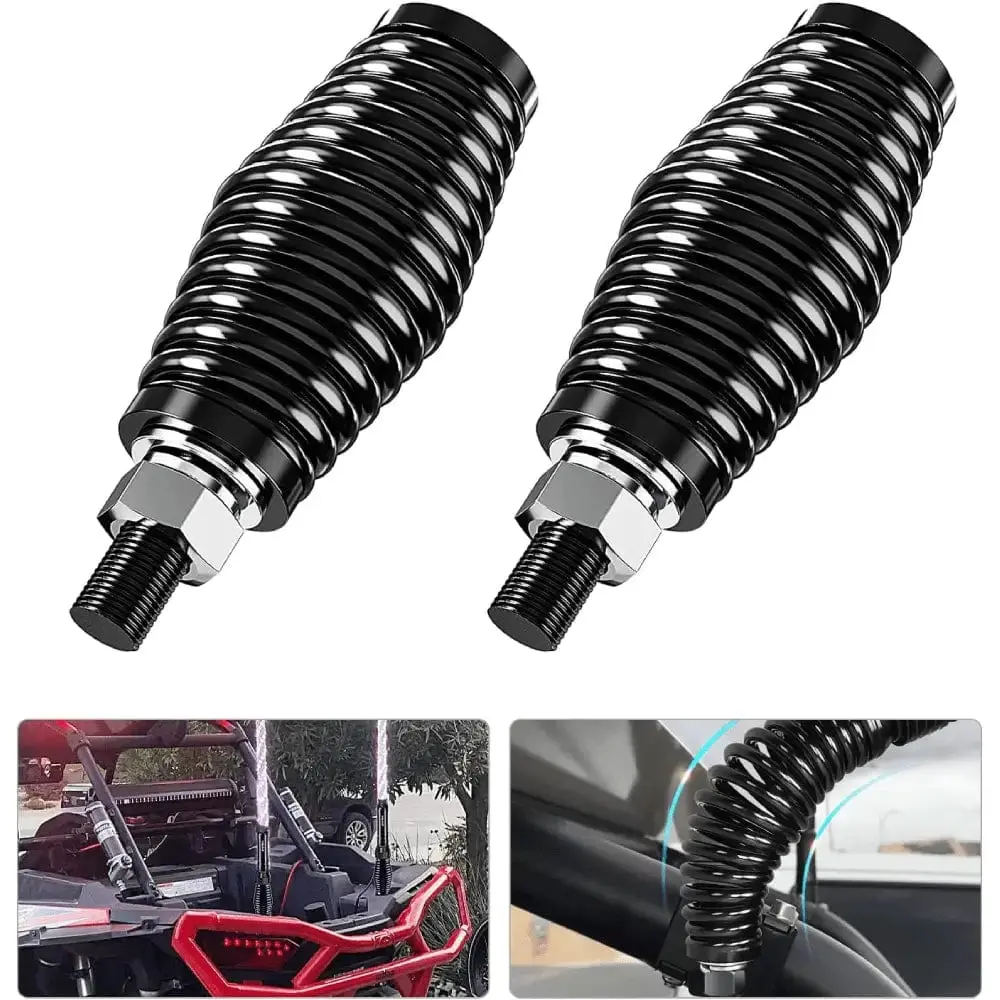 Nilight Heavy-Duty LED Whip Light Pair - Carbon Steel Barrel, Flexible Spring Mountings, Lighting Accessories for Auto Trucks, Golf Carts, Heavy-Duty Pair