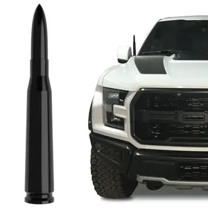 Truck Accessories Bullet Antenna Black Billet Aluminum Bullet Antenna Mast with Premium Copper Hardware, Heavy Duty Replacement for GMC Sierra Chevy Silverado Pickup Trucks