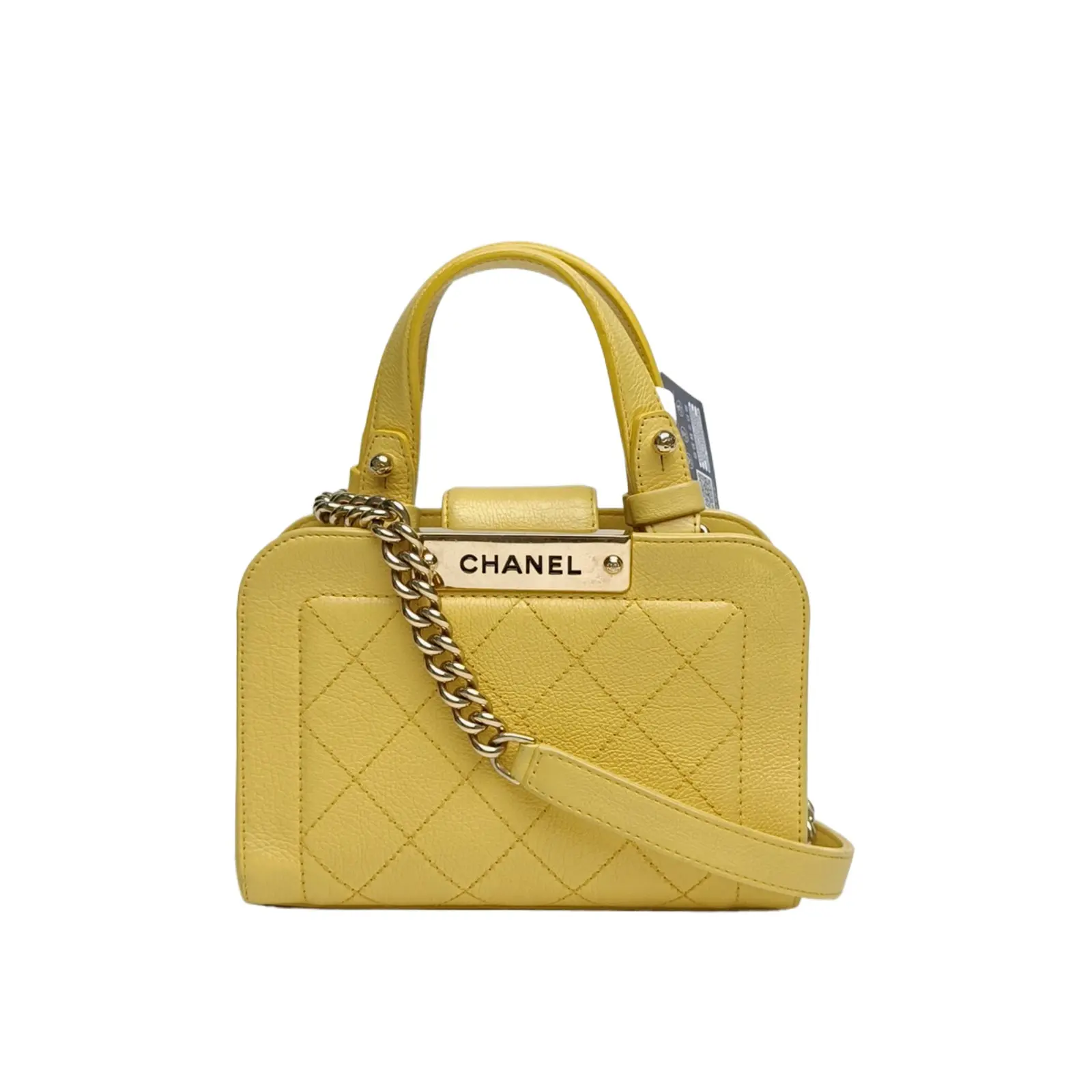 Pre-owned CHANEL Yellow 2017 Gold Hardware letter logoP216954163
