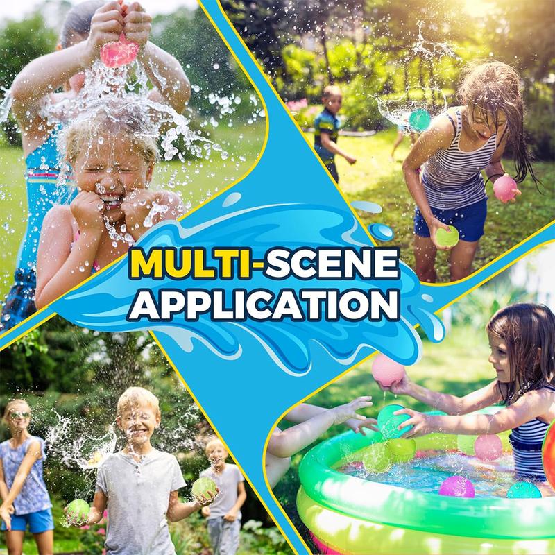 6-Pack Reusable Water Bomb Balloons - Self-Sealing Splash Balls for Pool & Beach | Water Toys for Kids Ages 3-12 | Outdoor Splash Game for Backyard Fun 6-Pack Reusable Water Bomb Balloons - Self-Sealing Splash Balls for Pool & Beach | Water Toys for Kids Ages 3-12 | Outdoor Splash Game for Backyard Fun