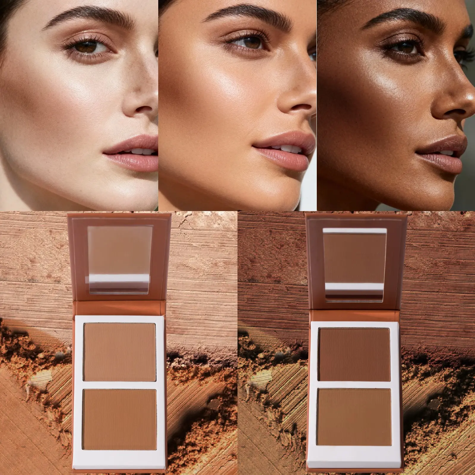 HECI BEAUTY 2-Color Contour Palette, Shadow Face Sculpting Makeup, Enhances Facial Dimension, Ideal Gift for Makeup Lovers