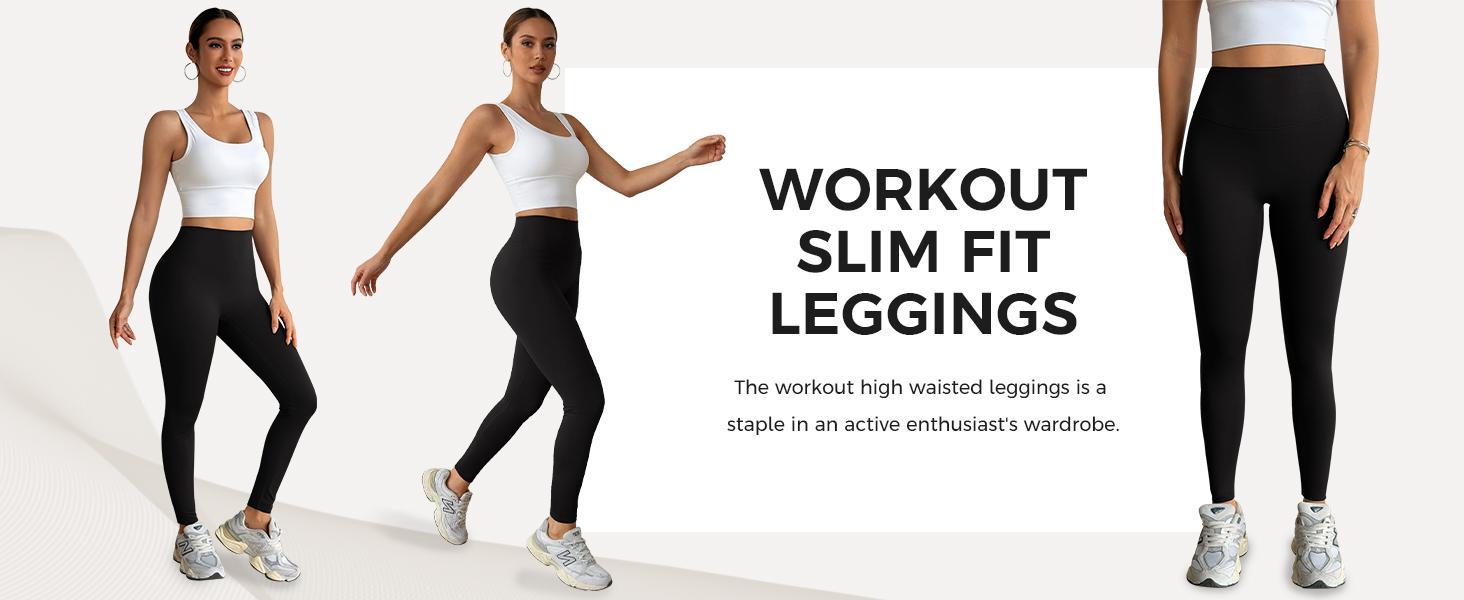 PiePieBuy Womens High Waisted Leggings Butt Lifting Tummy Control Workout Running Gym Athletic Yoga Pants