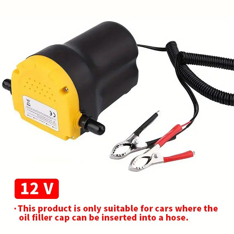Portable 12V Electric Fuel Pump, Reliable Dc Motor Oil Extractor for Cars, Boats, Motorcycles, Includes Hose and Clamp, Convenient Fluid Transfer Device