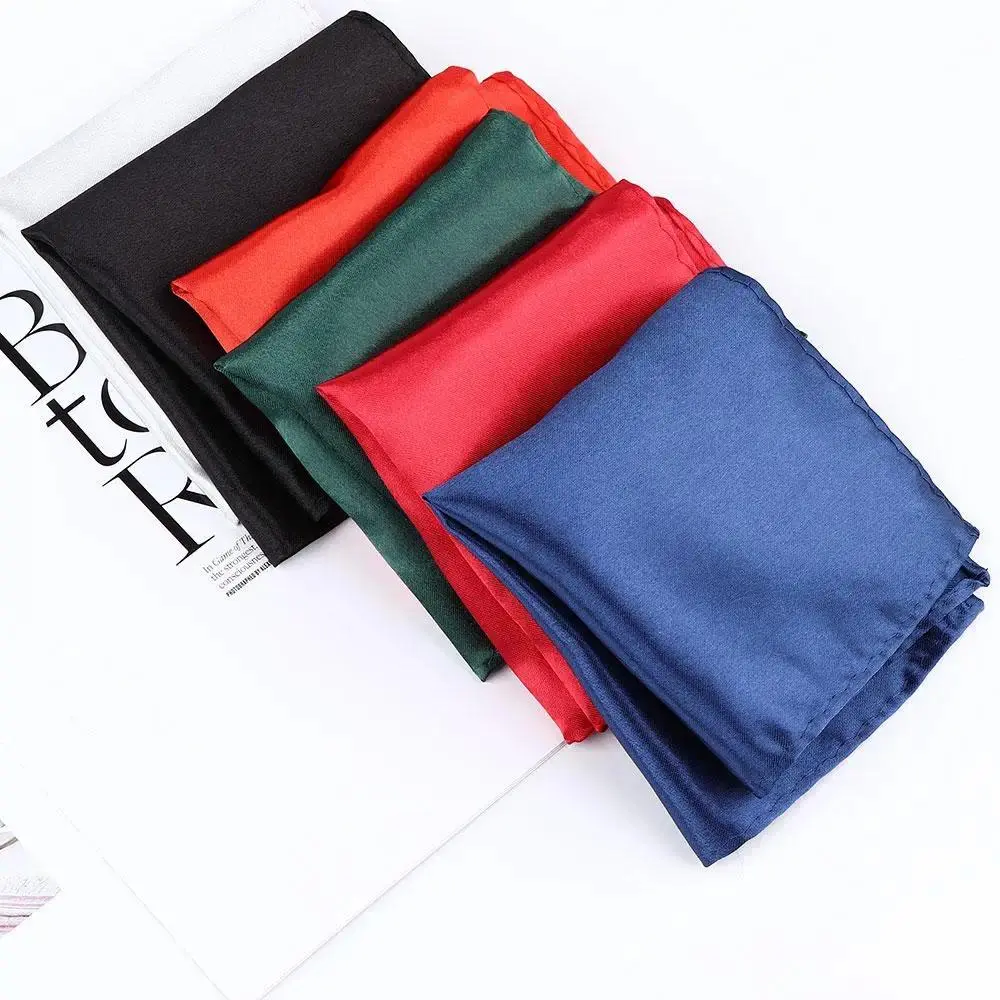 Formal Suit Solid Satin Plain for Wedding Dress Party Plain Pocket Hanky Solid Silk Hanky Handkerchief Pocket Square