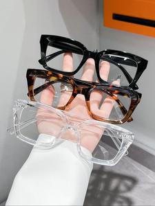 simple anti-blue light eyeglasses for everyday use, basic square frame fashion eyeglasses for women & men work used, daily clothing decor, perfect for student daily use, modern couples gifts