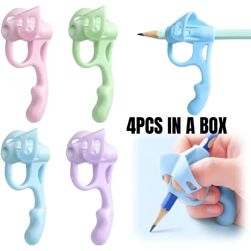 4PCS Pencil Grips for Kids Handwriting, 2025 Toddler Pencil Grip Pencil Holder for Kids, Ergonomic Pencil Grippers Holder for Kids, Writing Posture Correction with Cushion for Toddlers, Writing Aids, School Supplies, Office Supplies, Study Tool