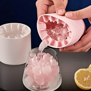 Portable Silicone Ice Cube Tray, 3D Cylindrical Ice Maker, Easy Release Multi-Cavity Mold, Ideal for Home, Bar, Club, Outdoor Summer Drinks