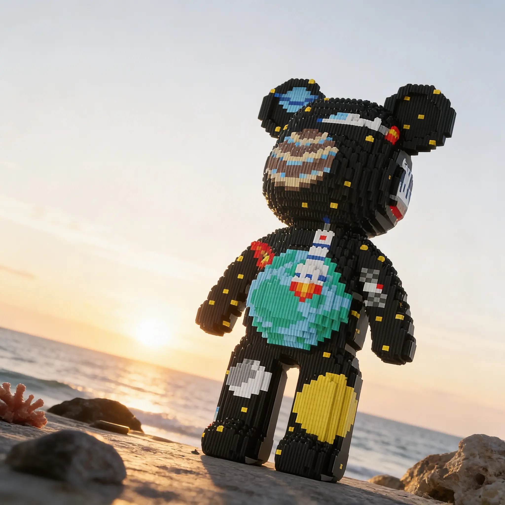 Space Lucky Bear 3D Puzzle Decor, Modern Ornaments for Holidays, Home Office Decoration, Perfect Gift, Handmade Craft, Lightweight Statue
