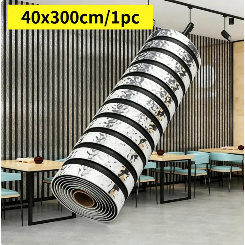 Wavy Metallic Stripe 3D Grille Wall Sticker, 40x300cm Self-Adhesive Striped Decorative Wallpaper Peel And Stick Large Roll, Living Bedroom Dining Interior Walls Background, Modern Light Luxury Best-Seller.