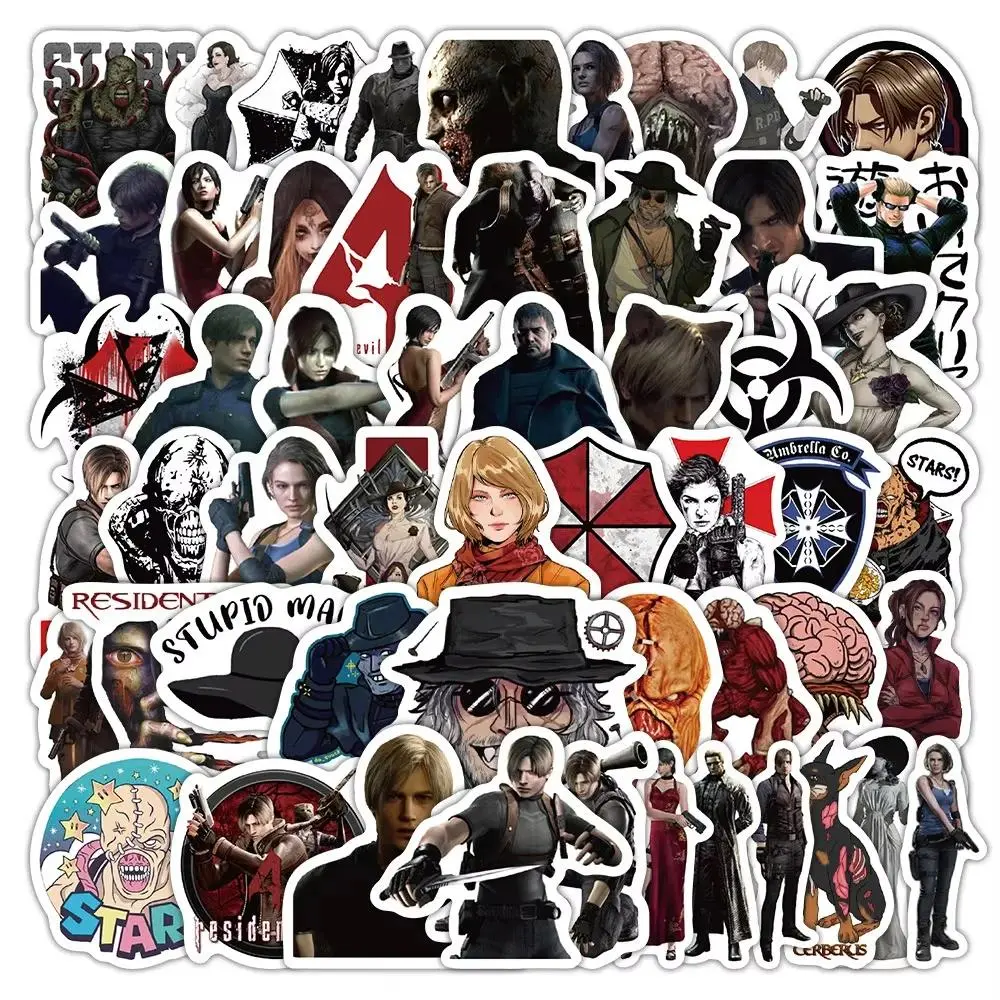 60PCS Resident Evil Stickers Graffiti Stickers DIY Diary Phone Case Handmade Scrapbook Aesthetic Stickers