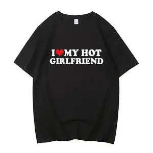 I Love My Girlfriend Print T-Shirt Women Casual Crew Neck Short Sleeve Summer Women's Clothing I Love My Boyfriendgood graphic tees