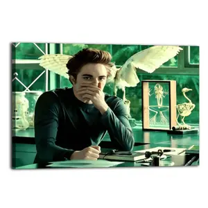 Funny Canvas Wall Art Bathroom Decor The Twilight Saga Movies Poster Print Edwards Oil Painting Humorous Picture Modern Artwork for Living Room Dorm Wall Home Decoration
