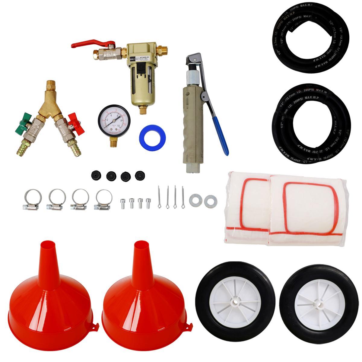 [LuckyNote] Sand Blaster Pressure Washer Sandblasting Kit Soda Blaster 10 Gallon Tanks 100lb Pressure Abrasive Blaster Dual Tank Abrasive W/26inch H/33inch Gravity Feed Abrasive Blaster (yellow)