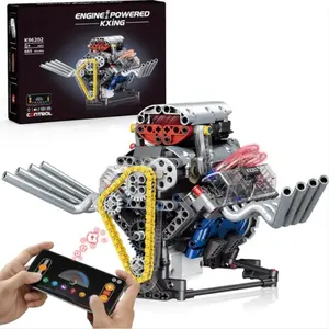 V8 Electric Engine Building Blocks, Programmable Phone Remote, Mechanical Model Kit, Desktop Decor, Gift Box, Perfect Birthday Present