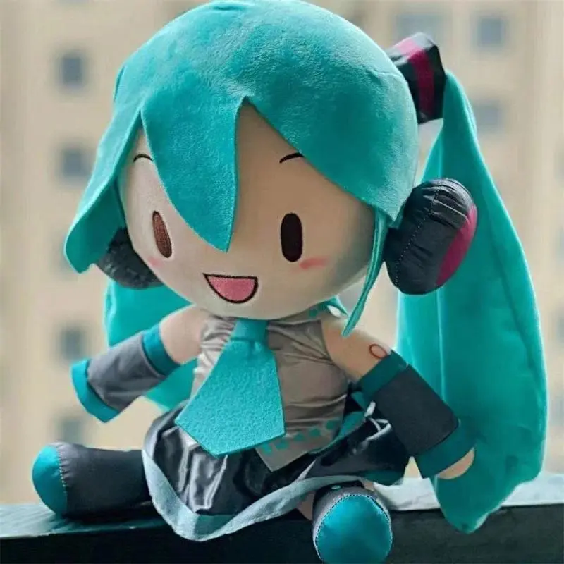 32cm Unisex Collectors Edition Kawaii Hatsune Miku Plush Doll, New Bow Tie Anime Stuffed Toy, Plush Pillow, Sofa Ornament, Birthday Present