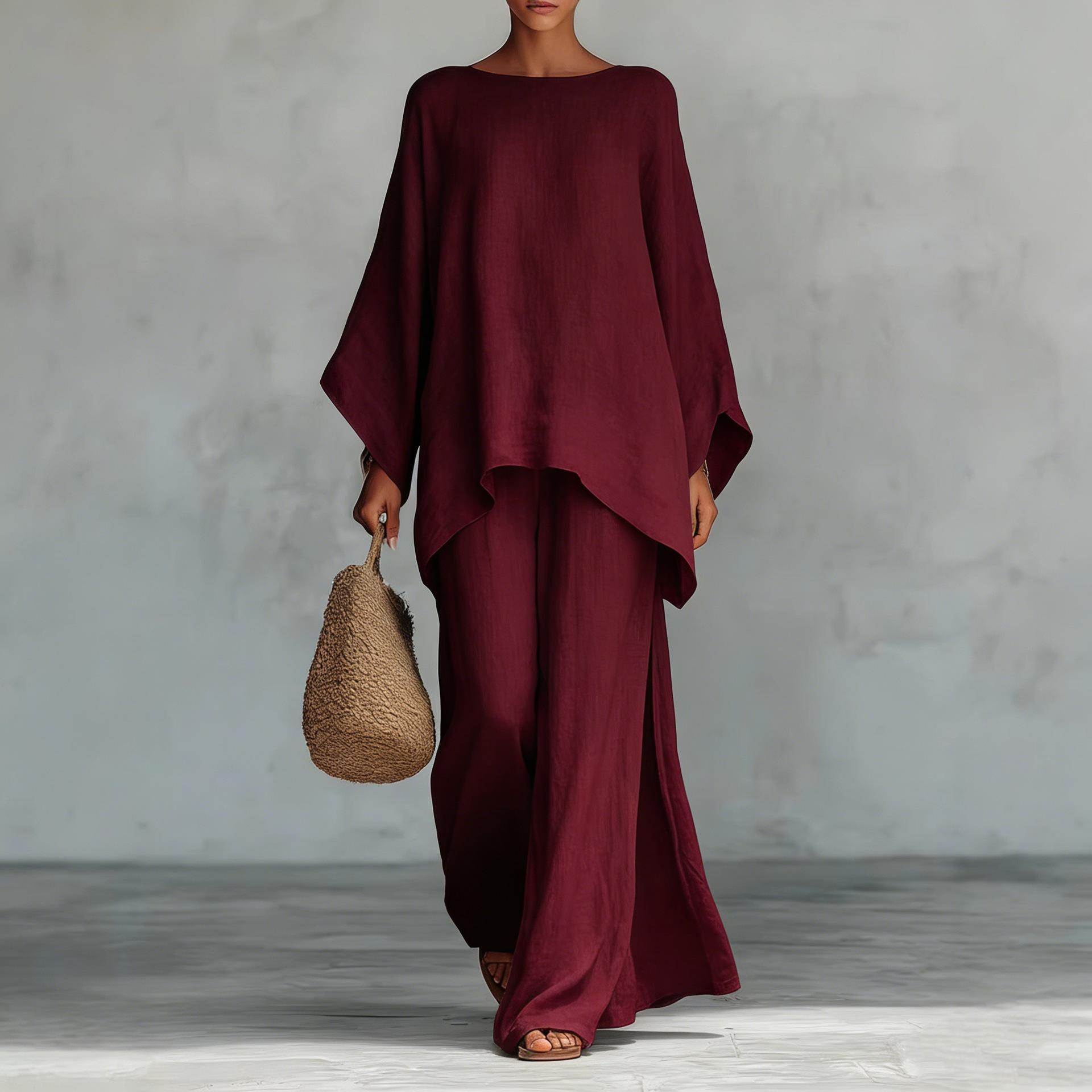 Boho Linen Two Piece Set - Perfect for Beach, Vacation & Brunch! Oversized Batwing Sleeve Top Wide Leg Pants Set TwoPieceSet LinenSet WideLegPants BatwingSleeve SummerOutfit BohoFashion CasualWear Outfit of the Day WomensFashion Boho Linen Two Piece Set - Perfect for Beach, Vacation & Brunch! Oversized Batwing Sleeve Top Wide Leg Pants Set TwoPieceSet LinenSet WideLegPants BatwingSleeve SummerOutfit BohoFashion CasualWear Outfit of the Day WomensFashion