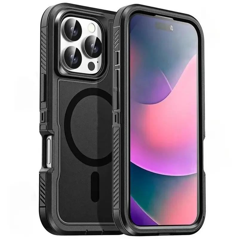 Compatible with iPhone 18 PRO MAX/18 PRO/18/16, 15, 14, 13, 12, 11, XR Max Plus, Heavy Duty Rugged Magnetic Shockproof Armor Protective Phone Case HNZ0160