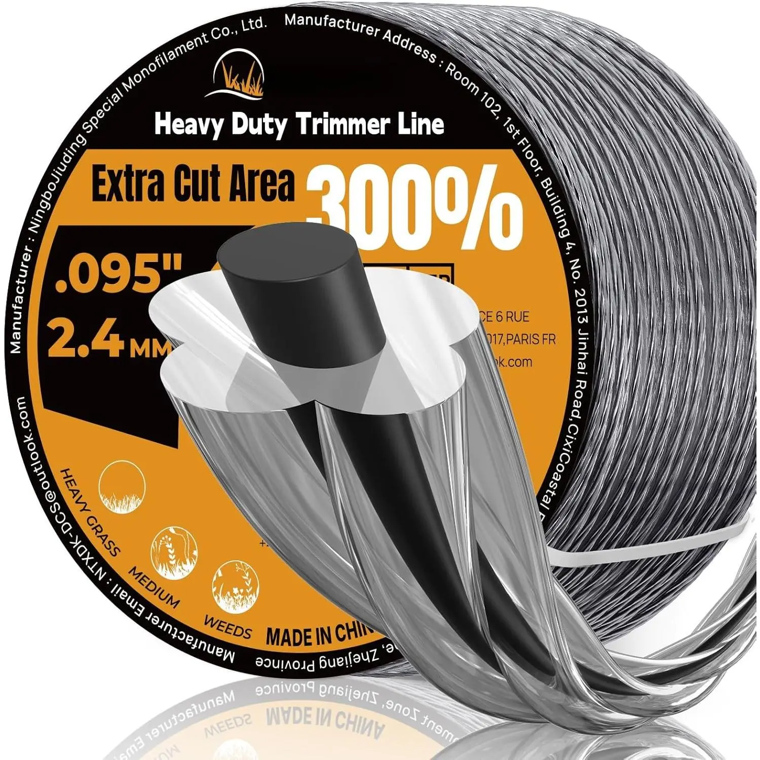 Weed Eater String, 095'' Heavy Duty String Trimmer Line, Twisted  Core Weed Wacker String for Cordless String Trimmer, 1LB/400FT   Weed Trimmer Line