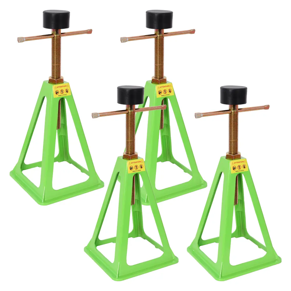 4-Pack RV Stabilizer Jacks, Heavy Duty Adjustable Screw Jack Stands for Travel Trailer Camper, 3300 Lbs Each Load Capacity, 11" to 17" Height Range, with Spare Nuts & Rubber Pads for RV Leveling & Sup