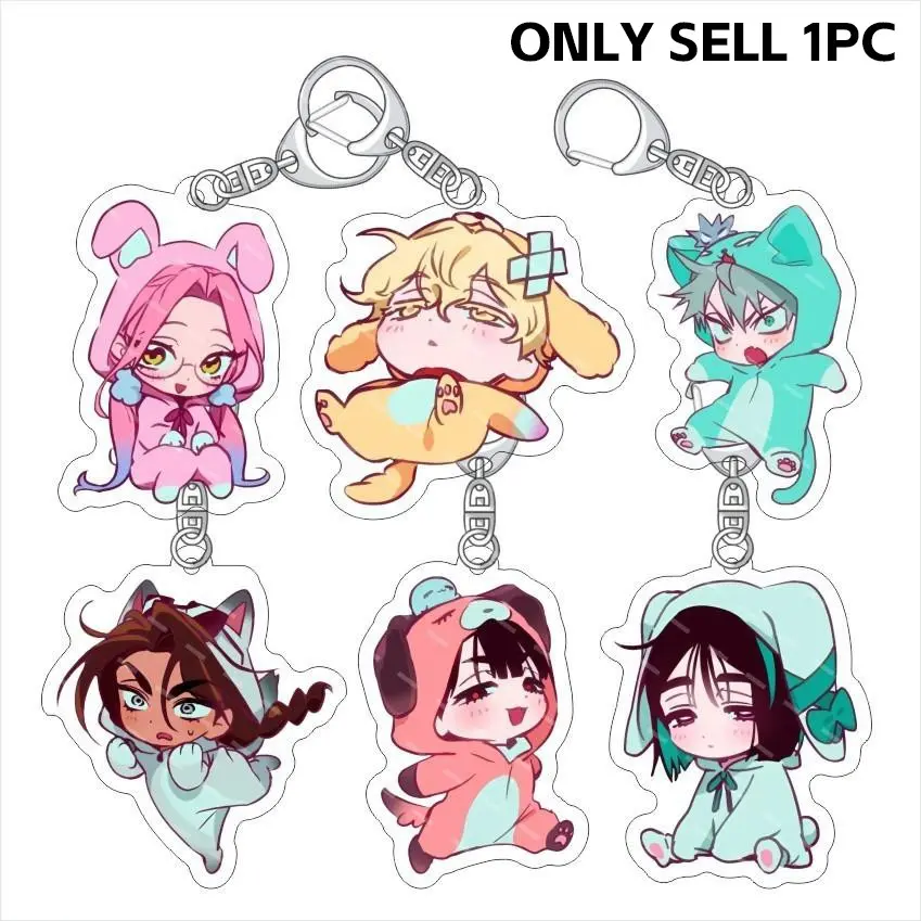 New Hot Korean Cartoon Chibi Keychain Collectible, Unisex Backpack Accessory, Luka Ivan Till Mizi Hyuna Sua Role Play Keychain, Fan Collection Gift