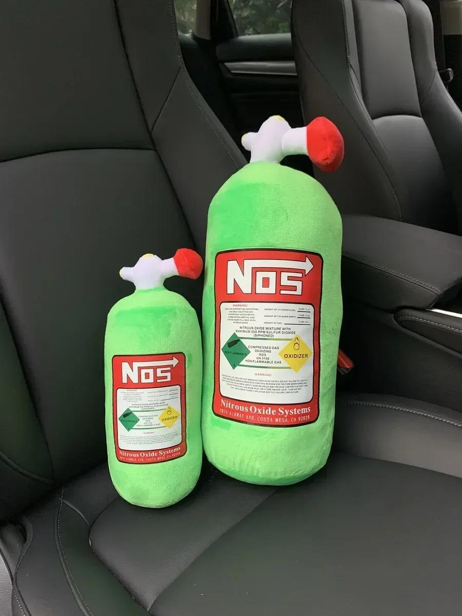 New NOS Nitrous Oxide Bottle New Plush Toys Pillow Stuffed Soft Turbo JDM Cushion Gifts Car Decor Headrest Backrest Seat Neck