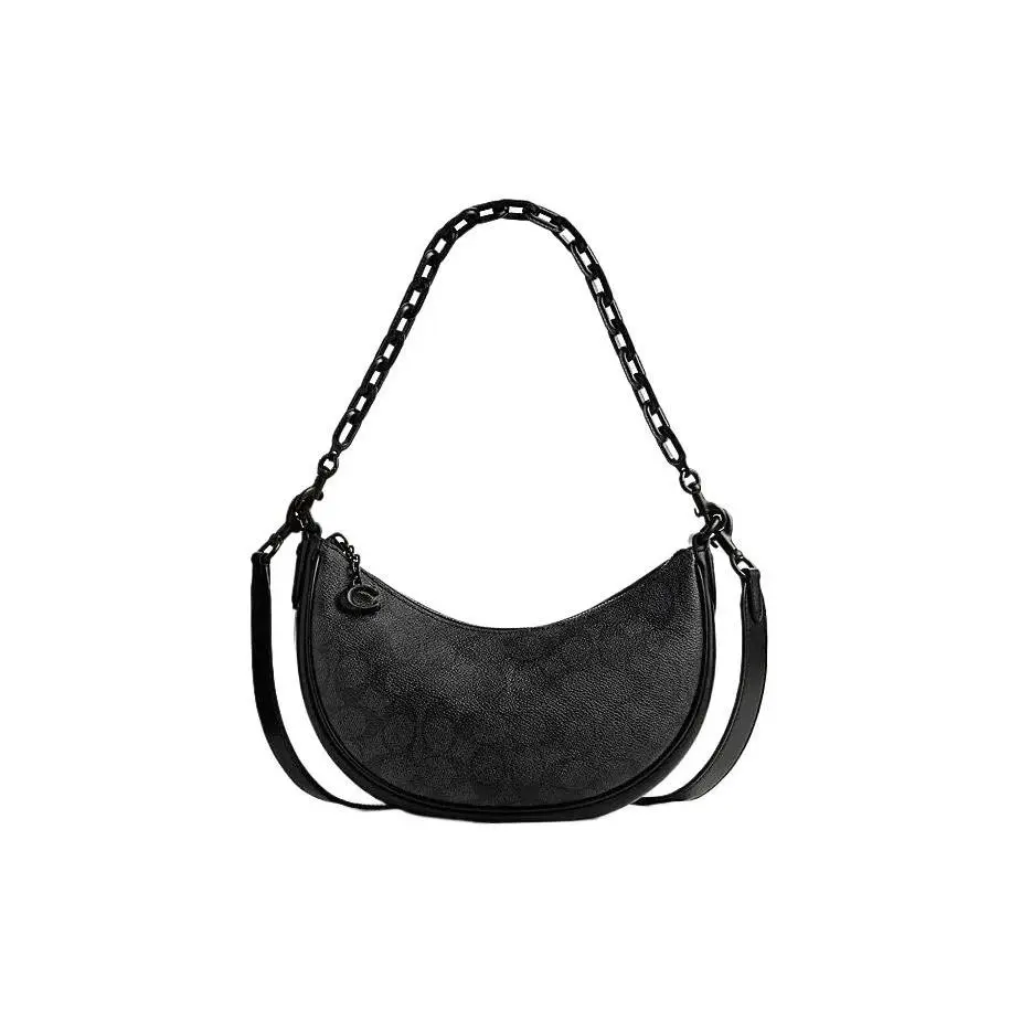 Coach Mira 24 Classic Monogram Chain Zip Crossbody Bag for Women Verifiable, with credentials and supporting global authentication