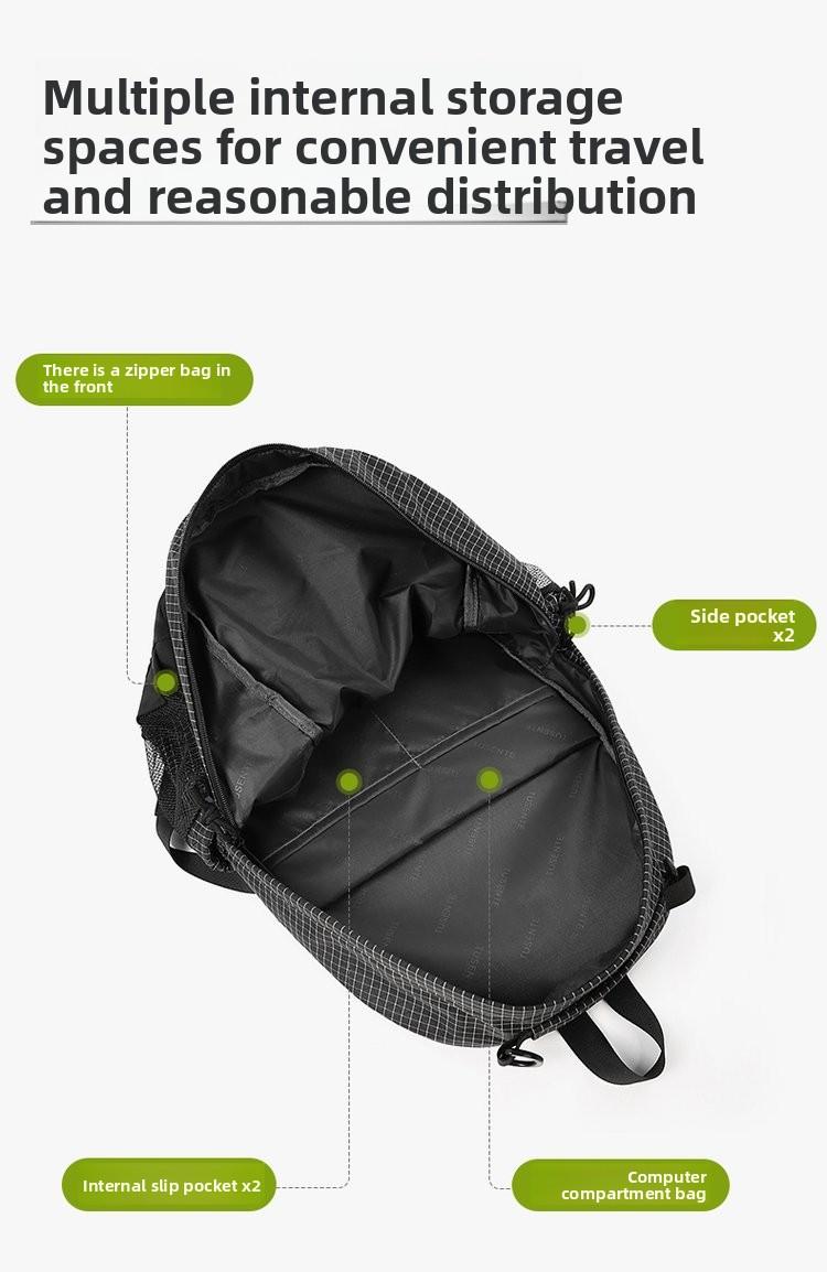 One-size-fits-all backpack made of nylon fabric with letter print and zipper