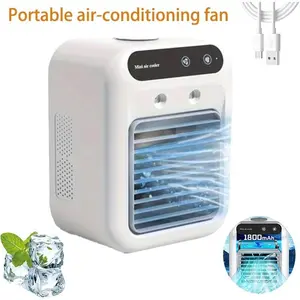 Portable Cold Fan, 25w Rechargeable Mini Cooling Fan, Dual-Speed Personal Cooler, 2 Spray Nozzles, Ideal for Bedroom Office Outdoor Camping