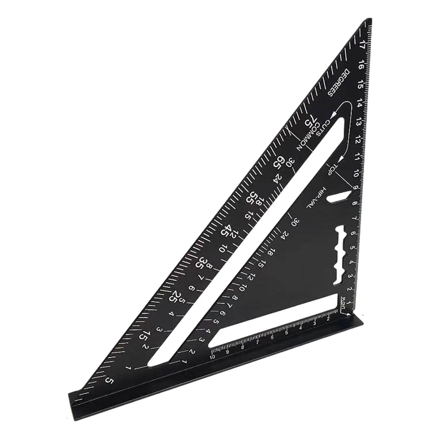 Builder 7inch Metric 14 Types of Drill Holes Triangle Ruler Carpenters Tools