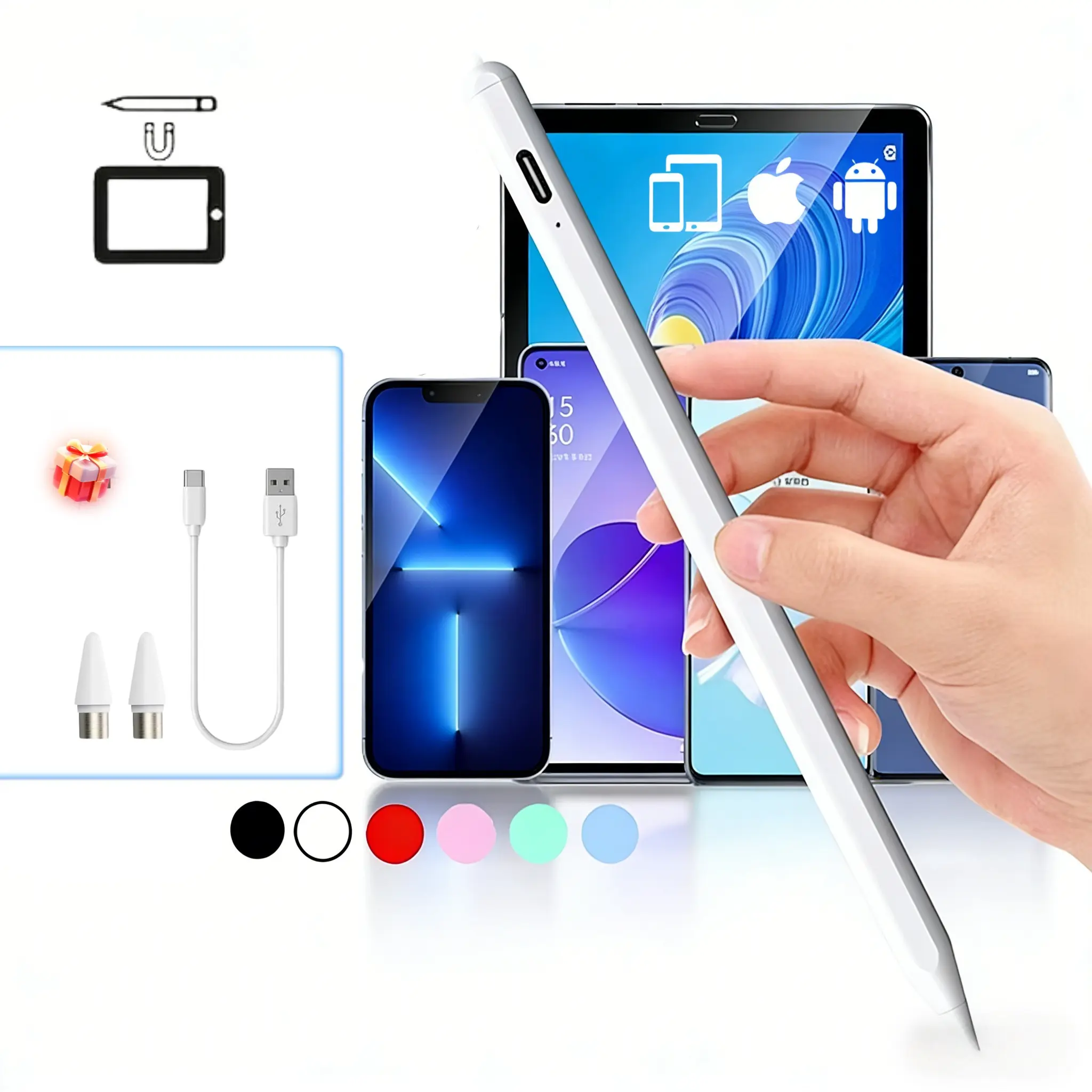 Universal Capacitive Smooth Stylus Pen for Oppo Xiaomi Huawei Android Devices, Touchscreen Stylus for Mobile Phones and Smartphone, Tablet Pens For Touch Screen, Zp-9por Model