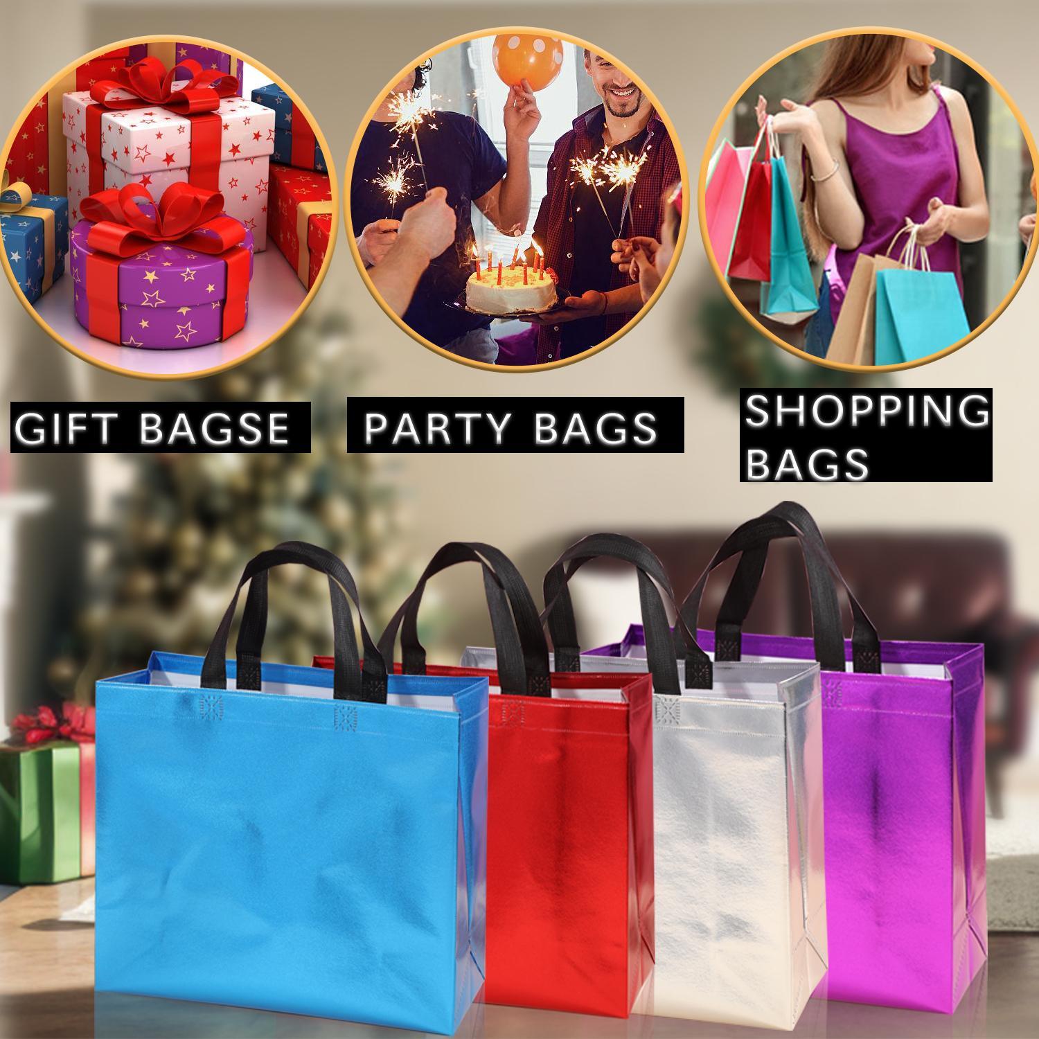 Colorful Reusable Non-woven Fabric Gift Bag, 12pcs/set Gift Wrapping Bag with Handle, Gift Packaging Supplies for Wedding & Birthday & Party Colorful Reusable Non-woven Fabric Gift Bag, 12pcs/set Gift Wrapping Bag with Handle, Gift Packaging Supplies for Wedding & Birthday & Party