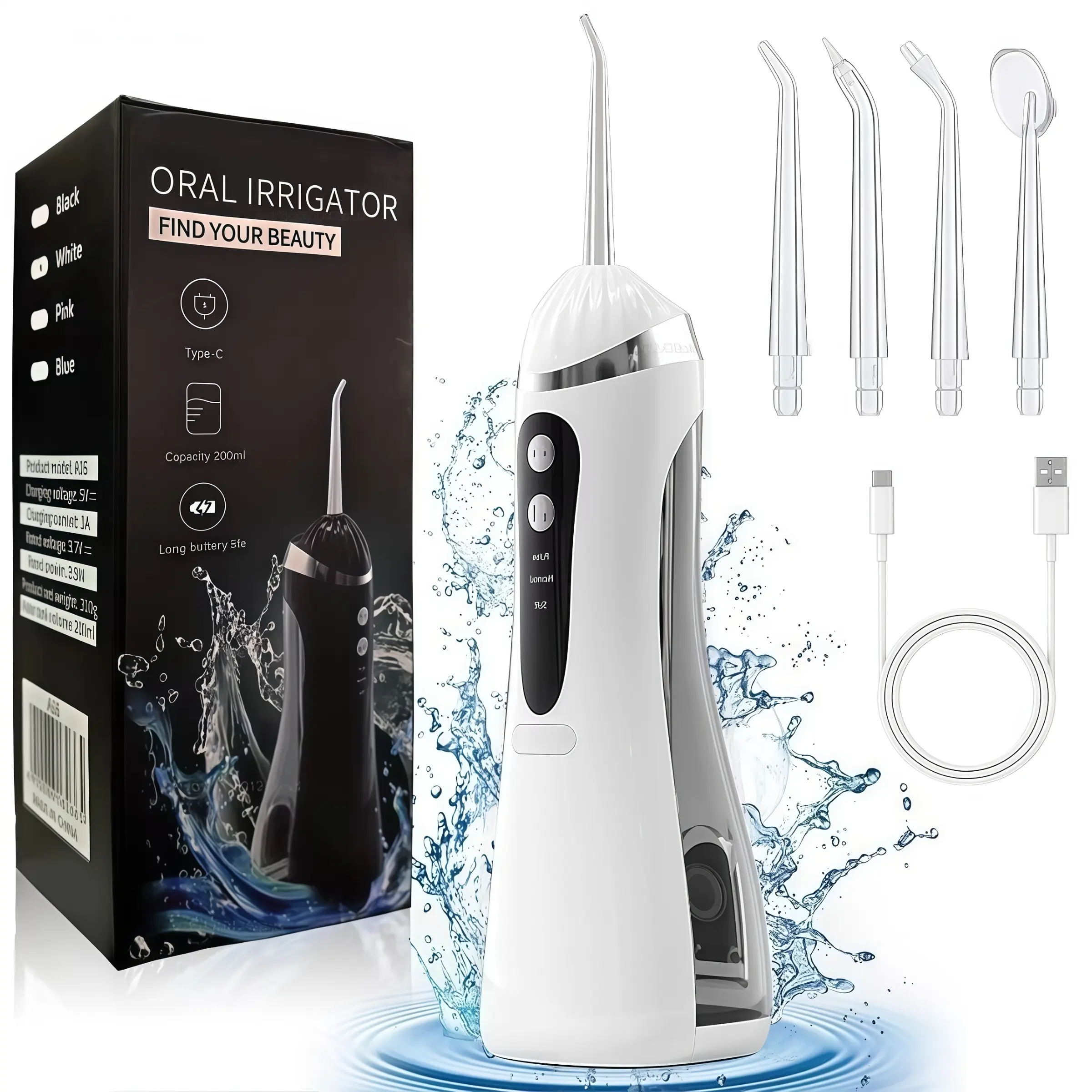 Rechargeable Portable Lightweight Oral Irrigator, 3 Cleaning Modes, Strong Mouth Rinse Machine, Dental Care Water Flosser, Teeth Cleaning Tool