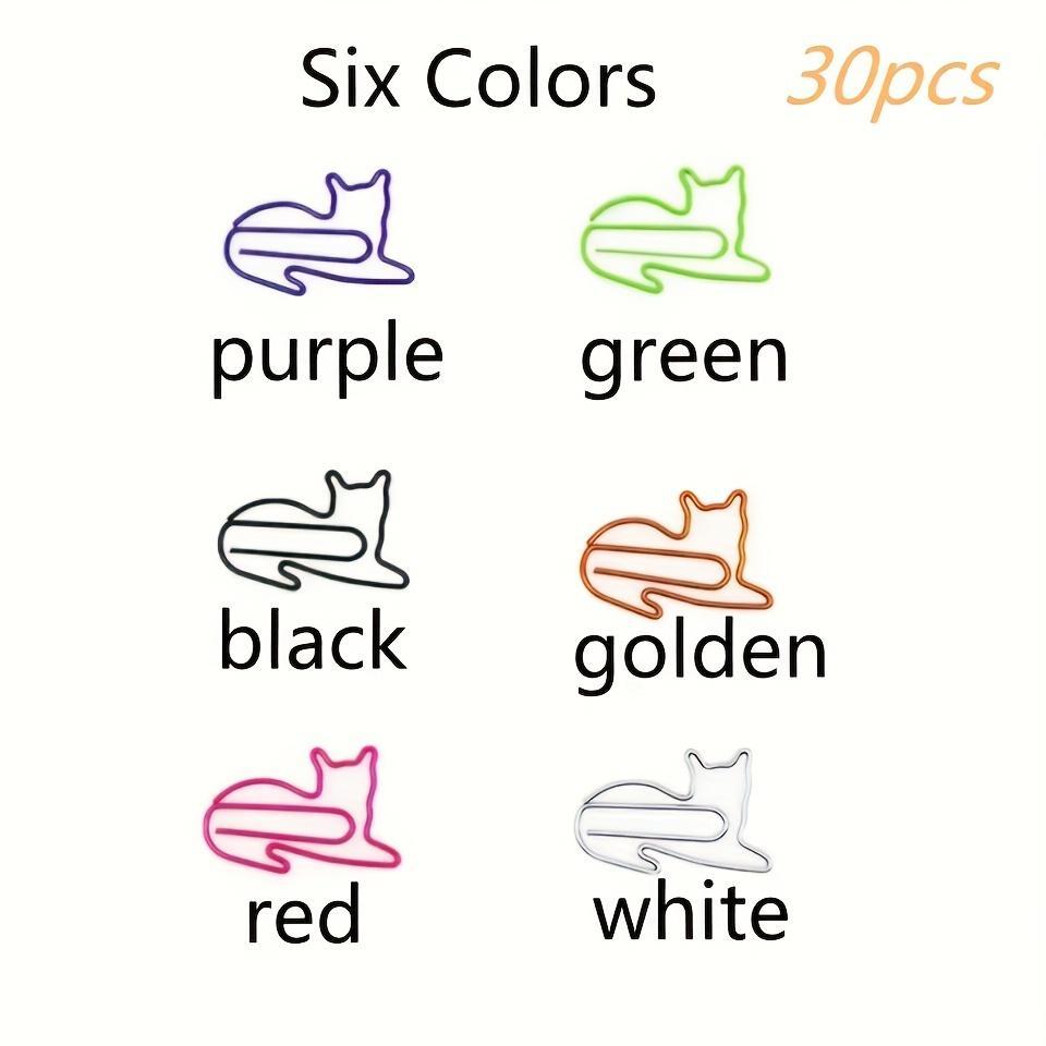 Cute Cat Design Paper Clip, 30/60pcs Colorful Mini Paper Clip, Fun Desk Accessories for Cat Lovers, Perfect for Organizing Papers, Marking Pages, Multifunctional Stationery, Paperclips
