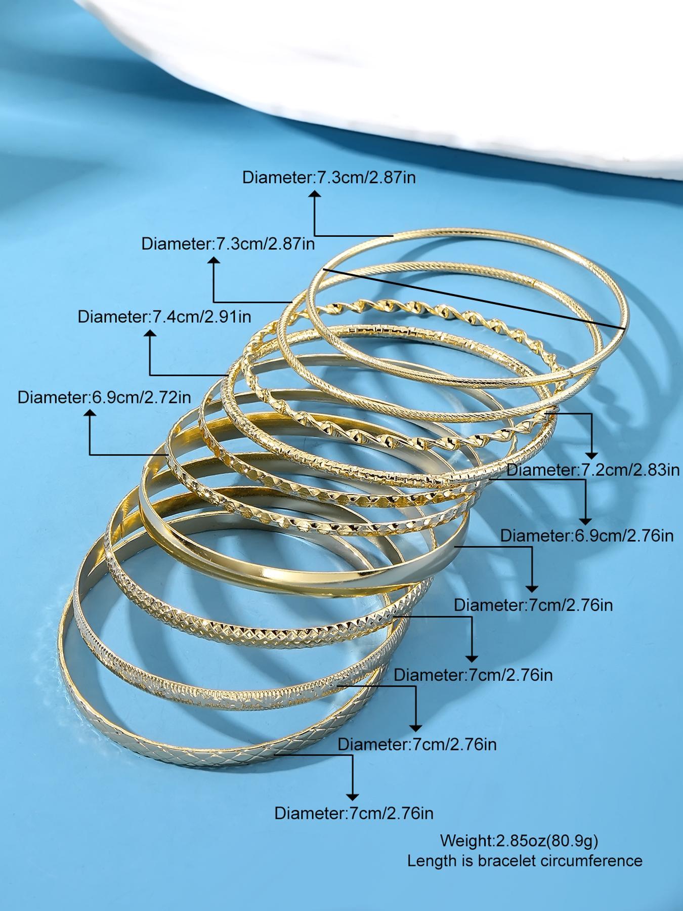 Fashionable Casual Plain Alloy Bangle, Vintage Bracelet for Women, Pretty Bracelet, Elegant Jewelry for Party, Daily Decor, Trendy All-match & Exquisite Jewelry for Gift, Stackable Bracelets, Cable Bangle Set, Stacking Bracelet