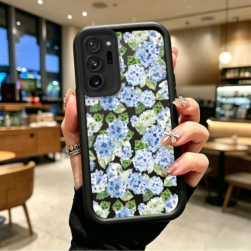 Phone case for Samsung GALAXY NOTE 20ULTRA Enhanced Peotection TPU Shockproof Blue Hydrangea Watercolor Phone Case Full cover protection Celestial Eye Layered Phone Case BOJTN2VR