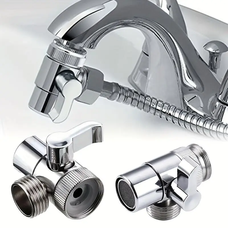 Universal Faucet Switch Adapter Faucet Attachment Kitchen Sink Splitter Diverter Valve Water Tap Connector for Toilet Bidet Shower Bathroom