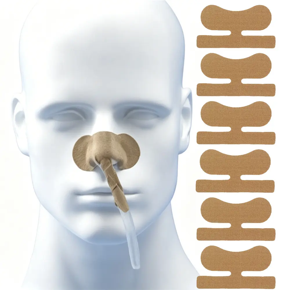 6Pcs H-Shaped Tube Fixing Stickers, Self-Adhesive Tape Nasal Patches, Breathable and Comfortable, Non-Slip, Practical Home Care Accessories