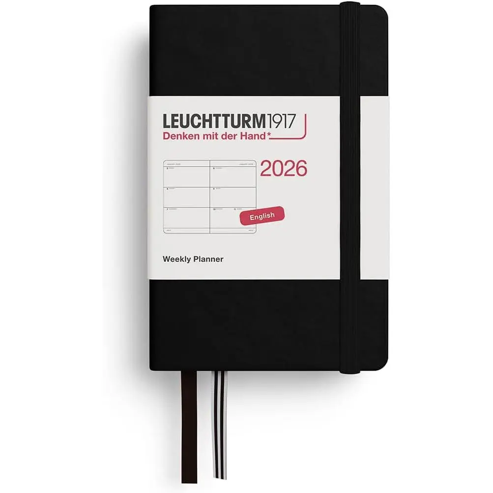 - Weekly Planner 2026, Hardcover, Mini (A7), Black (Jan 1 - Dec 31, 2026)