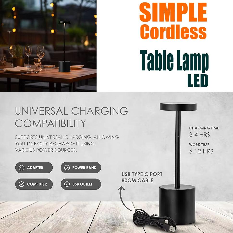 Wireless LED Touch Sensor Dimming Table Lamp Adjustable Rechargeable LED Lights for Bedroom Bedside Desk Creative Ambient Night Light Christmas Gift