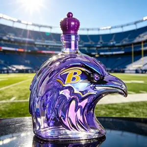 Colorful Animal Whiskey Decanter, Raven Design Glass Bottle, Trending Decorative Drinkware, Unique Gift Idea, Perfect for Home Bar, Home Bar Accessories