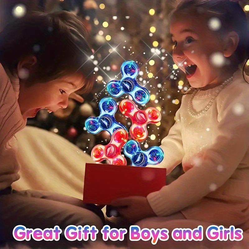 12pcs LED Crystal Fidget Spinner with Vibrant Lights - Glow-in-the-Dark, Adjustable Relax Gyroscope, Transparent PC Material, 4-Gear Colorful Spinning Top for Youngsters, Fidget Toys