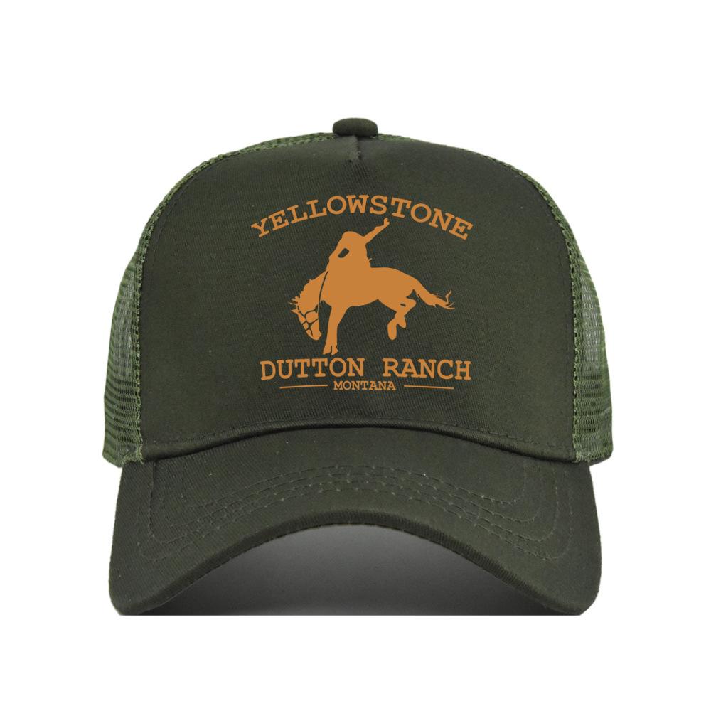 Best-selling Yellowstone baseball cap, screen-printed Yellowstone mesh cap, printed duckbill cap, unisex washable breathable sun hat