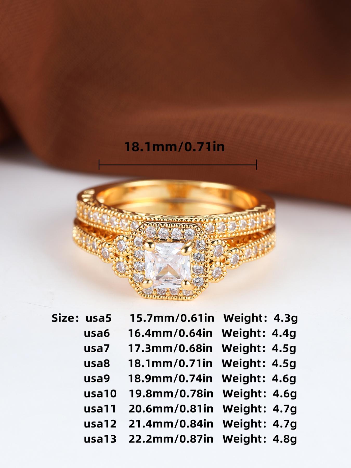 2counts/set Women's Elegant Fashion Rhinestone Decorated Ring, Casual Versatile Accessories, Streetwear Cubic Zirconia Jewelry