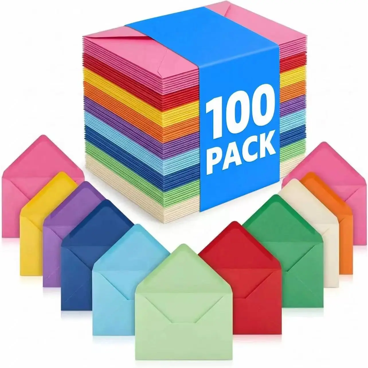 100 pack 4x6 Envelopes, A6 Invitation Envelopes 6.5 x 4.75 For 4x6 Cards - Self Adhesive, Greeting Card Envelopes for Invitations, Weddings, Parties, Photos, Baby Shower(colorful)
