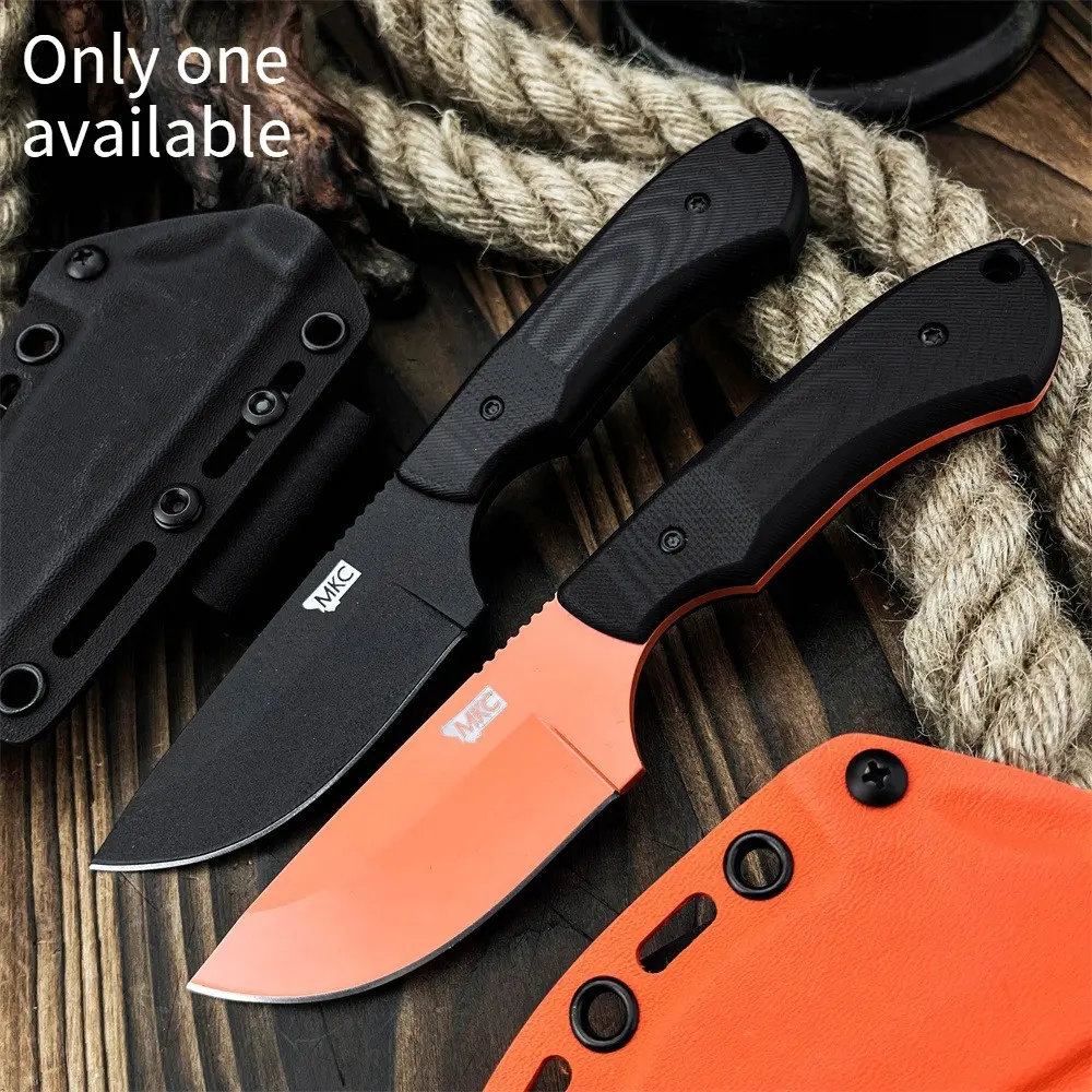 Durable Outdoor Hiking Knife with Sheath, Fixed Blade Knives, Outdoor Survival Tools, 8cr13mov Blade, G10 Handle, Ideal for Camping, BBQ, Fishing, Everyday Convenience, Survival Equipment
