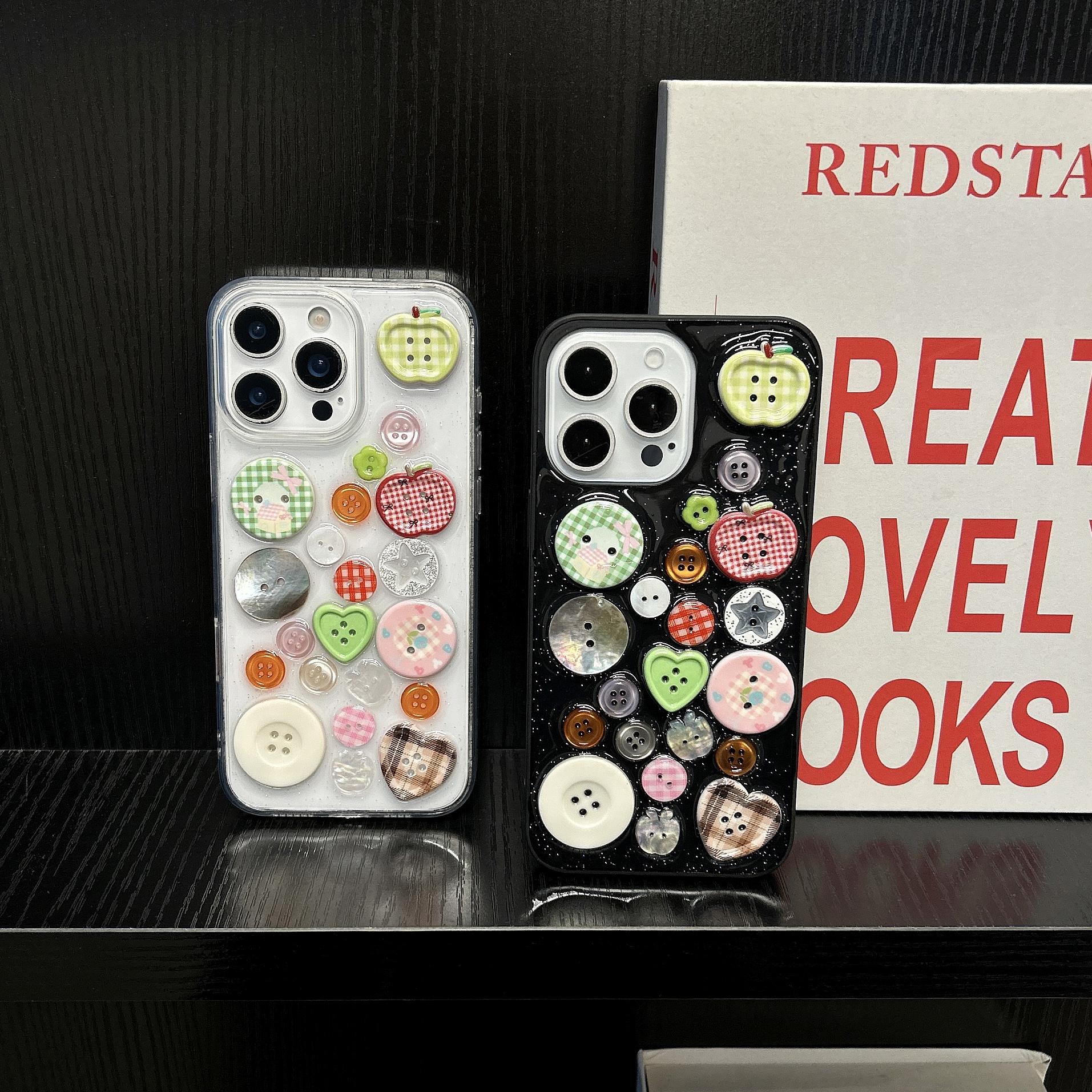 3D Button  Phone Case For iPhone 17 16 15 14 13 12 11 16 Pro Max 14 15 16 Plus Silicone Clear Transparent Protector Cover