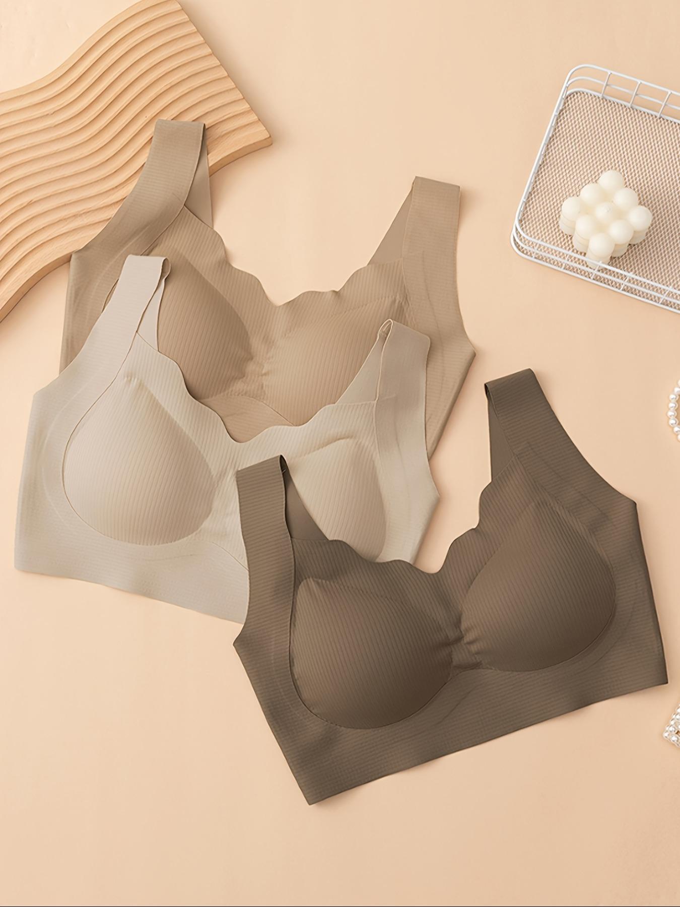 Women's Wireless Bras Set, Womenswear, Comfortable Breathable Smooth Underwear, Removable Pads, No Hooks, Casual Daily Wear, Pack of 4