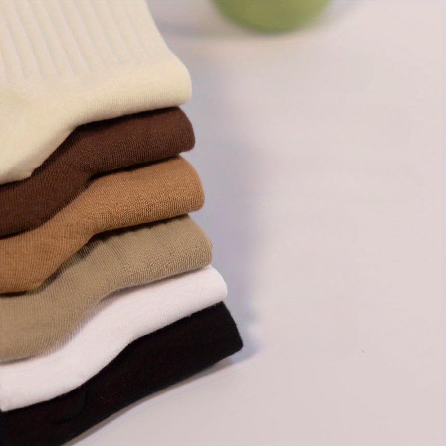 1Pairs of Solid Color Mid Tube Socks - Mixed Color, Striped Mid Tube Socks, Suitable for Outdoor Wear in All Seasons Fashion Minimalist