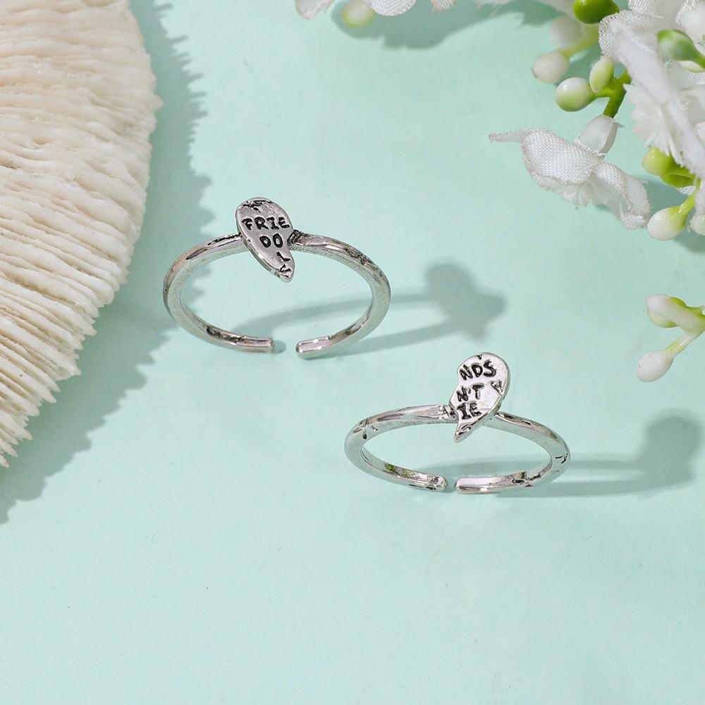 [New]Antique Finish Interlocking Heart Ring with Vintage Demon Ring ...